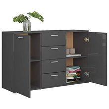 vidaXL Credenza Grigio Lucido 120x35,5x75 cm in Truciolato