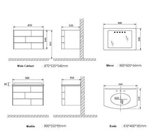 A04 Disegno di vanità in marmo di lusso specchio mobili per il bagno 87 x 54,6x53,5 Bianco NUOVO