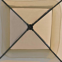 Outsunny Gazebo da Giardino 3x3m in Metallo con Zanzariera e Tetto a 2 Livelli in Poliestere Cachi