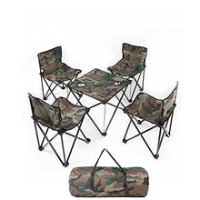 LHY Kit Tavolo e Sedia Pieghevole da Campeggio per Esterni, Set bistrot 5 Pezzi, 4 sedie e 1 Tavolo, 3 Pezzi, 2 sedie, 1 Tavolo, Acciaio Premium, Facile da Piegare, Cortile, Giardino,Five