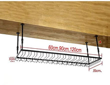 DJSMjbj Rack Stile Semplice Ferro Hanging Glass Wine Rack Decorazione del soffitto Mensola Ripiani Decke (Size : 120 * 40cm)