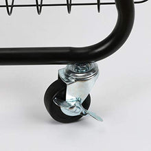 LYM &ripiano di stoccaggio Scaffalature Multifunzione in Metallo Cestino Cucina Soggiorno Camera da Letto 3 Strati Mobile con Ruote Rack Nero Scaffale di Finitura