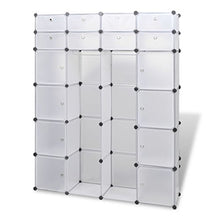 Luckyfu Questo Scaffale armadietto modulare con 18 Scomparti Bianco 37 x 146 x 180,5 cm.Questo Armadio Fornira Una Soluzione di Stoccaggio Ideale.Armadio Guardaroba.