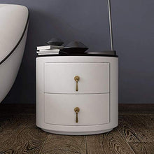 XUSHEN-HU Comodino con 2 cassetti Semplice Nero Moderno e Rotondo Bianco Comodino Locker cassetto (Colore: Bianco, Formato del Prodotto:. 470X420mm)
