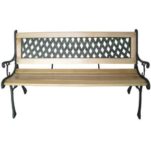Miadomodo Panca giardino esterno panca in legno con ghisa ca. 122 x 56 x 74 cm con design a croce