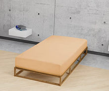 Biberna 0012344 Lenzuolo Frottee-Stretch (Altezza Materasso max. 22 cm) 1X 180X200 cm > 200X200 cm, Oro