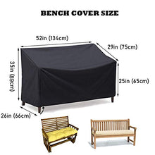 Rilime Copertura per Panca da Giardino 2 Posti, Copri Sgabello da Giardino Impermeabile Resistente allo Strappo in Tessuto Oxford (2 posti,134x66x89cm)