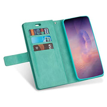 Artfeel Cover per Samsung Galaxy A71,Flip Portafoglio Custodia Verde Menta con 9 Slot per Schede,Premium Pelle Magnetico Supporto Stand Copertura con Cerniera Tasca e Cinturino Caso