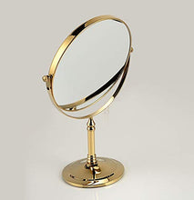 MMWYC Specchio ingranditore da Tavolo Rotondo Specchio ingranditore Specchio cosmetico in Ottone Dorato a Doppio Lato for Accessori da Bagno