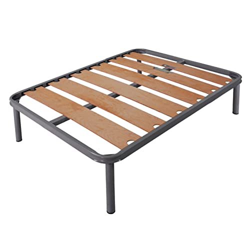 Somnus SANA Rete Ortopedica 120x190 cm Una Piazza e Mezza Doghe Legno Struttura Acciaio Gambe Avvitabili H 35