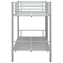 Tidyard Letto a Castello in Metallo con Rete a doghe Incluse,Scomponibile in 2 lettini Singoli,90x200 cm,Grigio