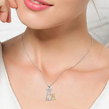 Baoxiaohed Collana in Argento Sterling, Collana di Conigli Mamma in Stile Moda Argento Sterling 925, Adatta per La Festa della Mamma, Regali di Anniversario E Regali di Compleanno