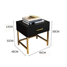 Comodino, Ferro Comodino Legno Comodino Comodino con cassetti Governo di immagazzinaggio for Camera Pratico e Versatile (Color : Black, Size : Single Drawer)