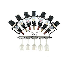 KELITINAus 7 Bottiglie Di Arte Del Ferro Wine Rack a Parete Wine Bottle Holder Storage Cucina Rack Rack