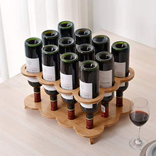 YLCJ Portabottiglie in bambù, portabottiglie da Tavolo, ripiano per Vino Rosso autoportante - Naturale