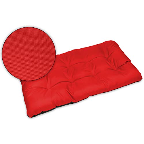 SuperKissen24. Cuscino per Bancale Divano Pallet 120x80 cm Seduta Impermeabile e Comodo per Divanetti da Esterno - Rosso