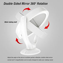 Aesfee Specchio da Trucco con Luci LED, Ingrandimento 1x/7x Specchio Cosmetico a Doppia Faccia Ruotabile di 360°, Interruttore Tocca, Specchio Illuminato Portatile per Viaggio,Bagno