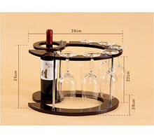 GJSN Portabocchio per Vino, Tablet Brown Forte Carico Forte e Resistente Può Contenere da 1 a 8 Bottiglie Di Vino e da 6 a 8 Bicchieri,E.
