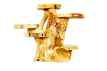 Windalf - Panchina per fiori in stile rustico con 5 ripiani LAMIR, 95 cm, con ornamenti floreali, realizzata a mano in radica