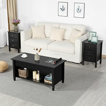 Yaheetech Comodino Camera da Letto Moderno con 3 Cassetti Cameretta Tavolino da Salotto Laterale Divano Nero 40 x 40 x 60 cm