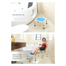 Sgabelli Mobili da Bagno Bagno Quadrato Slip Bagno Anziano maternità in Alluminio Bagno Bambino Anziano Bagno, Carico 130kg (Color : Blue, Size : 36.5cm*28.5cm*31.5cm)