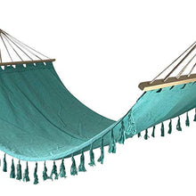 Luxurygarden Amaca da Giardino per Esterno, Moderna Design Macrame, Verde Acqua in Cotone e Poliestere | 200x100h