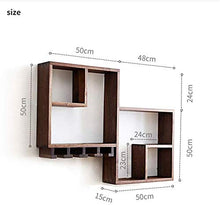Scaffale da Parete Ristorante Appeso Portabottiglie Ripiano Portaoggetti in Legno Massiccio Decorazione Creativa Supporto J1120, HJJ