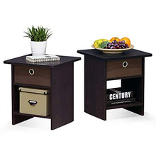 Furinno Dario Tavolino con Cassetto, HOLZ, Noce Scuro, taglia unica, 2 unità