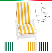 Markotex Cuscino per Sdraio, Lettino Universale SFODERABILE Pieghevole poggia Piedi Piscina Mare Giardino Tessuto Cotone MOD.Capri FASCIATO (Verde)
