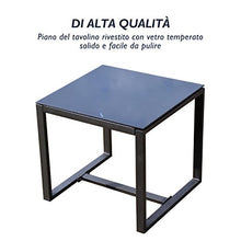 Outsunny Set Mobili da Giardino Tavolino con 2 Sedie 3pz con Cuscini Esterno Giardino Rattan Nero