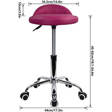 KKTONER Sgabello Rotondo in Pelle PU con Schienale Regolabile Regolabile in Altezza Sedia da Lavoro Girevole con Ruote Spa (Rosso)