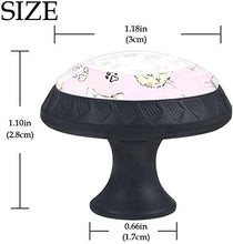 Testa di gatto fredda gialla rosa Pomelli per Porta Set di 4 Pomelli per Mobili Manopole per Cassetti Cucina Armadio Vetro