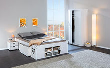 Inter Link Letto Matrimoniale Multi Funzione in Pino Massiccio Verniciato, Bianco