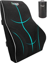 Feagar Cuscino Lombare, Cuscino Postura, Cuscino Schiena per Auto Sedia Ufficio Divano Sedia a Rotelle, Cuscino Lombare con Rivestimento Removibile e Lavabile, Cinghie Regolabili, Nero