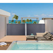 BOMT Doppia Riavvolgibile 180 x 600 cm Grigio Tenda Paravento Laterale, Antivento, Protezione Privacy, Protezione Solare, per Balcone,Terrazzo,Giardino,Tendalino per Patio
