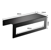 Dongyd Mensola in Alluminio per Bagno Nero, 2 portasciugamani da Parete con portasalviette con 5 Ganci