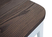 Sgabello con Schienale bistrot Design Industriale HWC-A73 Legno Metallo Verniciato Bianco