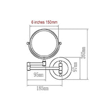 AJH Specchio per Il Trucco a Parete Specchio per Il Trucco a Parete per Bagno Specchio Rotante da 6 Pollici Specchio telescopico Specchio bifacciale ingranditore 3X Specc