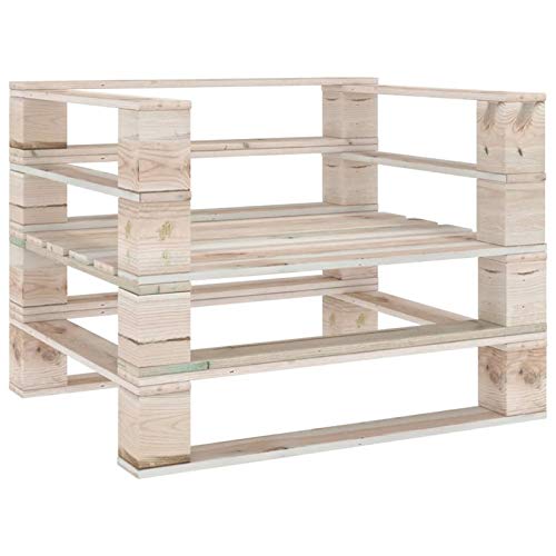 Tidyard Poltrona Cubo da Giardino per Esterno in Legno Impregnato di Pino 80x67,5x62 cm,Divano Singlo su Pallet da Giardino Esterno in Legno,Poltrona da Esterno in Legno,Poltrona in Legno