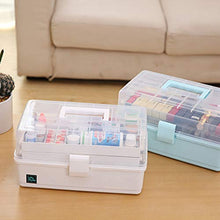 ZUJI Scatola medicinale a 3 strati, grande organizer per medicinali, custodia per il primo soccorso, 33 x 18 x 17,5 cm