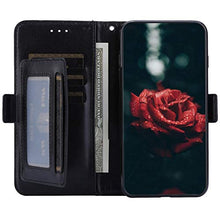 ikasus Cover Compatibile con Samsung Galaxy A6 2018 Custodia Motivo Floreale Custodia a Portafoglio in Pelle PU con Cavalletto e Custodia a Libro,Nero