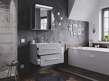 Set di mobili da bagno Firenze 70 2 parti grigio cemento e armadio specchio