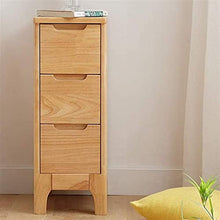 NL Comodini Camera da Letto Comodino in Legno massello da Letto 25 cm 3 cassetti Mini Cabina Stretta
