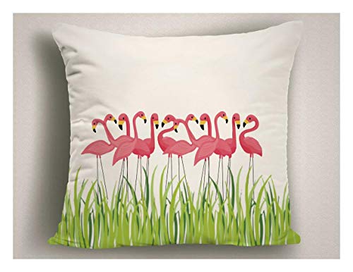 73Elley - Cuscino decorativo decorativo per esterni con fenicottero rosa, per patio e patio