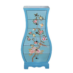 Armadietto del Secchio Dipinto Creativo Vaso di stoccaggio Armadio del Salotto (Color : Blue)