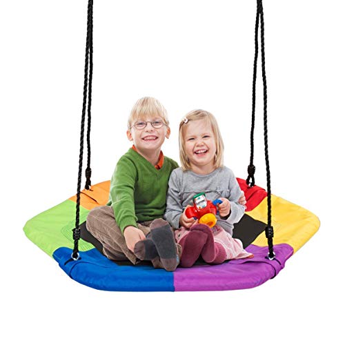 HYISHION Nest Altalena, Pendere Albero di Seat Swing con Heights Corda Regolabile, Soft Soggiorno, Swing Kids Set for Indoor Garden Parco Giochi, capacità 150kg SKYJIE