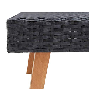 Tidyard Divano da Giardino con Tavolino in Polyrattan Nero,Divano da Esterno con Tavolino in Polyrattan,Divano da Giardino Esterno con 2 Posti,Divano da Giardino Esterno con 3 Posti