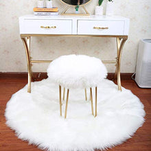 KAIHONG Faux Pelliccia di Agnello di Pecora Tappeto,Pelliccia Sintetica Tappeto Vello (30 x 30 cm, Bianco)