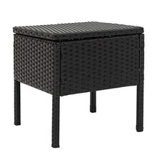 Pectt Set di mobili da giardino per esterni, 3 pezzi, sedie in vimini di rattan con tavolino e cuscini spessi, set da bistrò moderno per cortile, portico, balcone