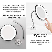 Specchio for Il Trucco, 10x Zoom LED Specchio for Il Trucco, A Parete LED dello Specchio di Bellezza, Pieghevole Non Perforata Specchio da Toilette, Argento
